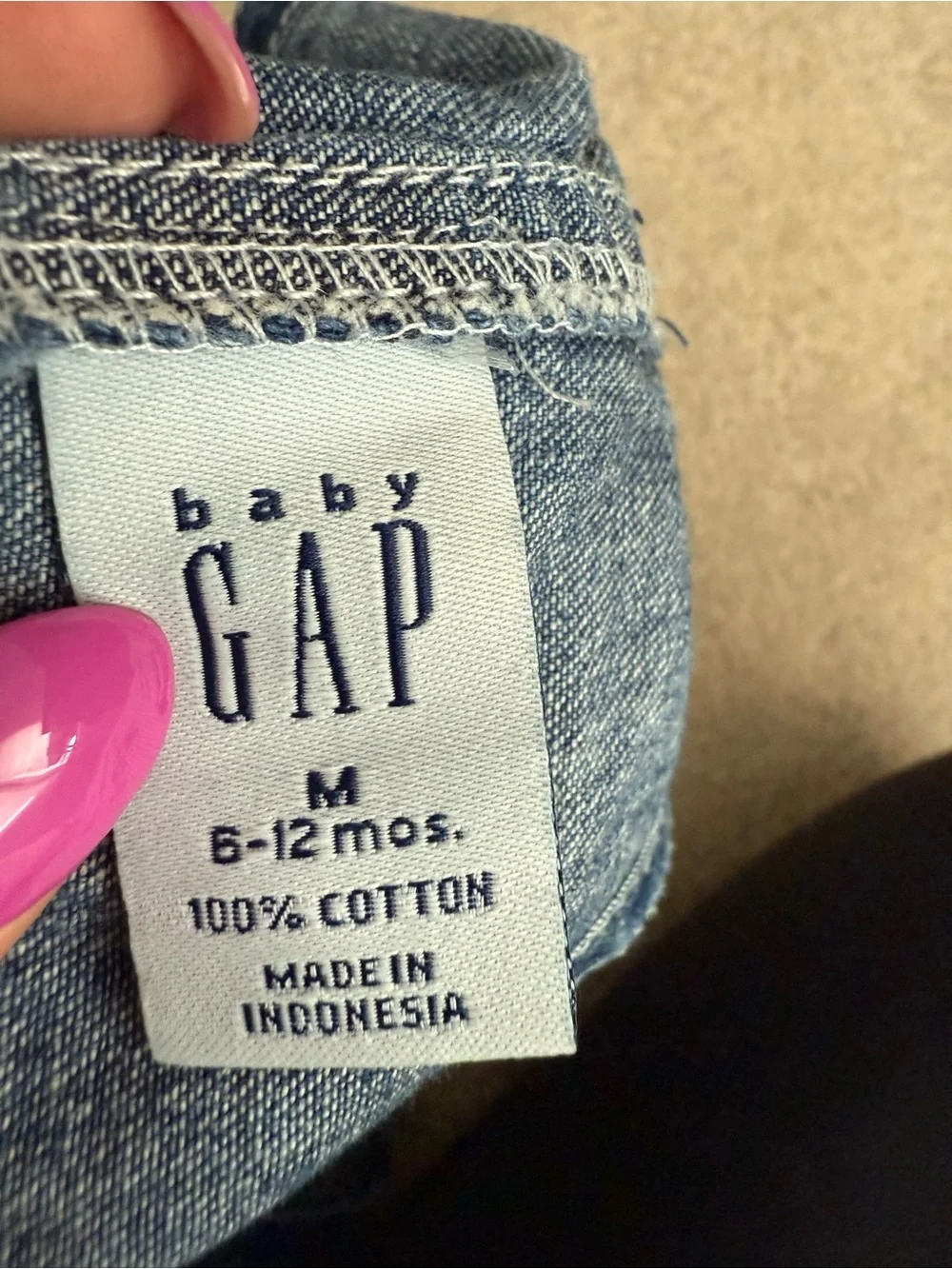 Baby gap Vintage Classic Denim blue Overall Skirt- size 6-12 months